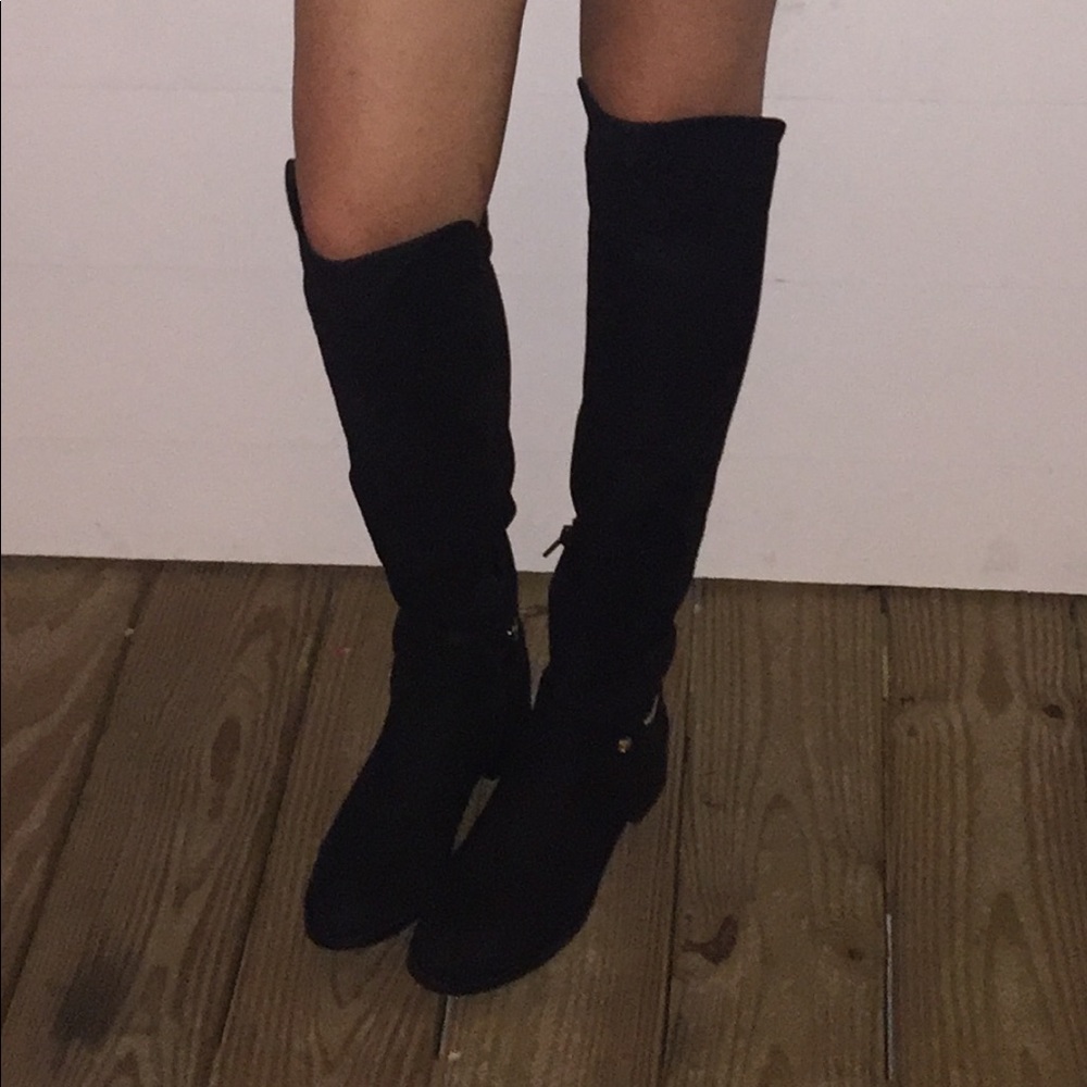 Black Suede over the knee boot